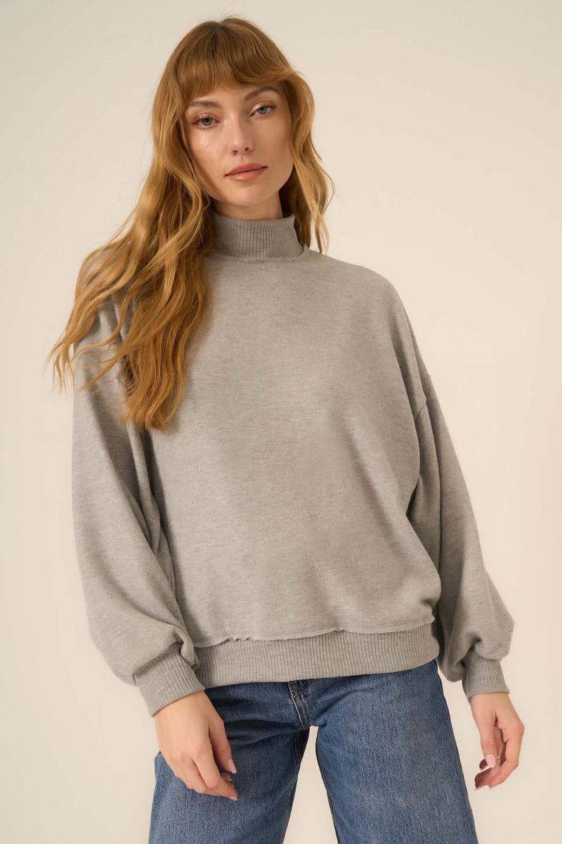 Love Language Brushed Mock Neck - Heather Grey – PROJECT