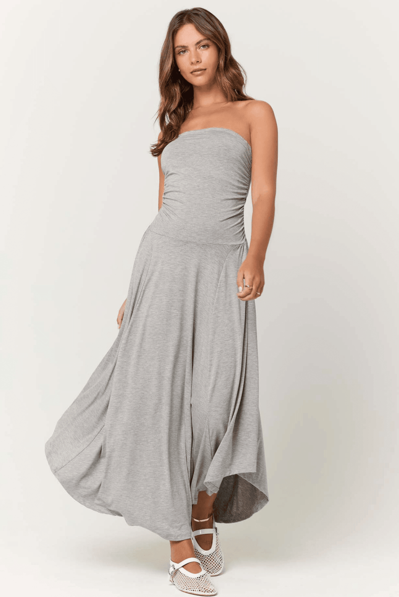 Goddess Strapless Shirred Dress Heather Grey / Xs by Project Social T