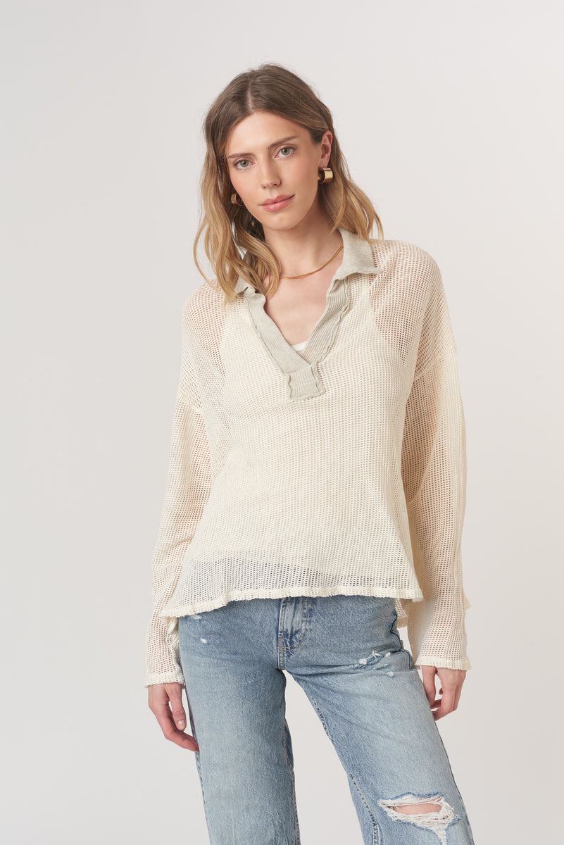 Sorais Collared Mesh Pullover - Oat – PROJECT SOCIAL T