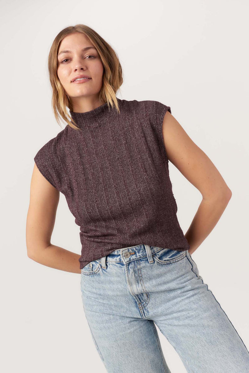 Could Be Us Mock Neck Sweater Rib Tee - Dark Mocha – PROJECT SOCIAL T