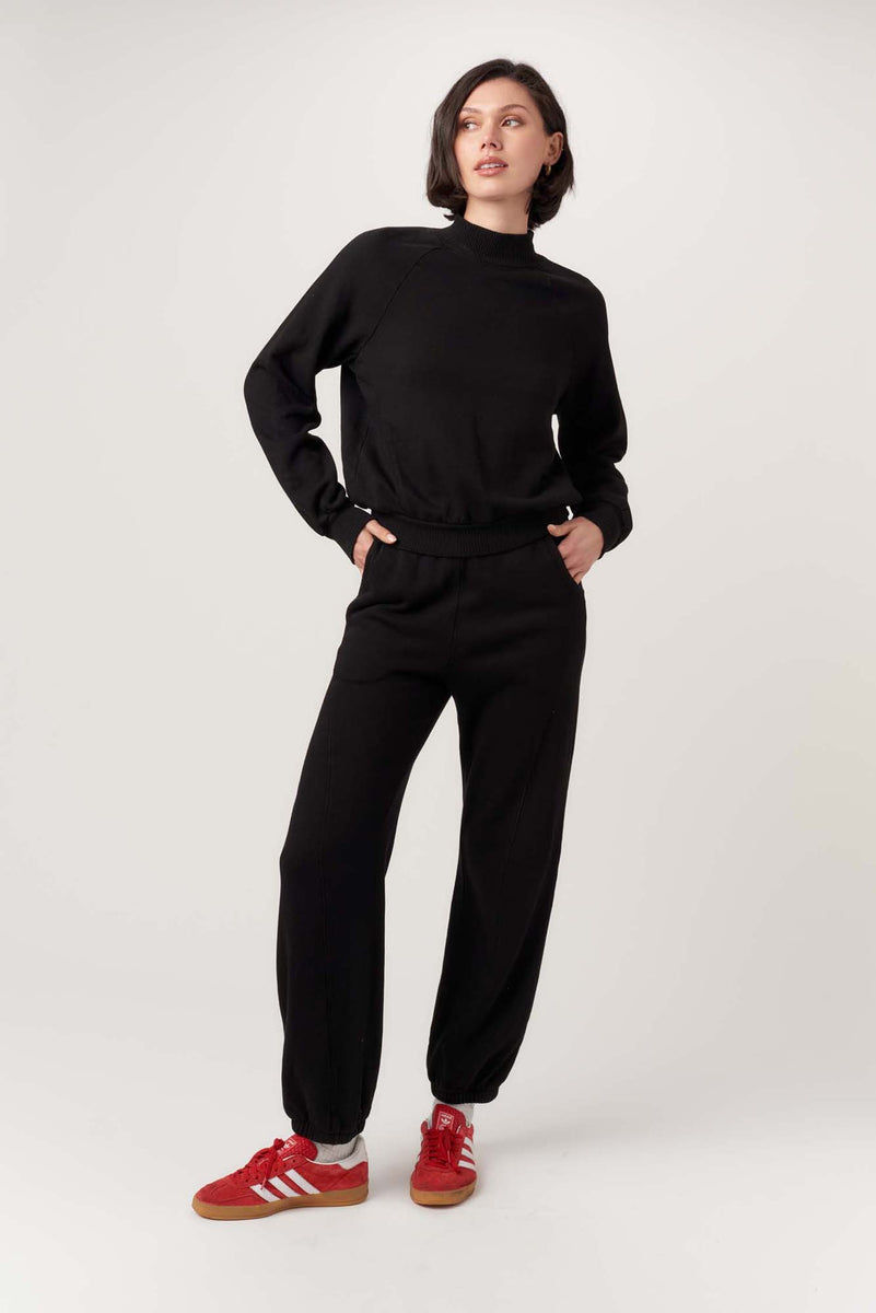 Time To Chill Seamed Mock Neck Sweatshirt - Black – PROJECT SOCIAL T