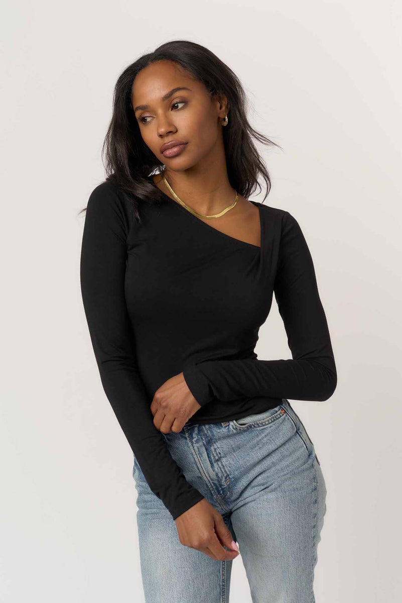 トップス Sio Seoul sioseoul Long Sleeve Top Black 11770597_BLACK_2722_5fef33b6-