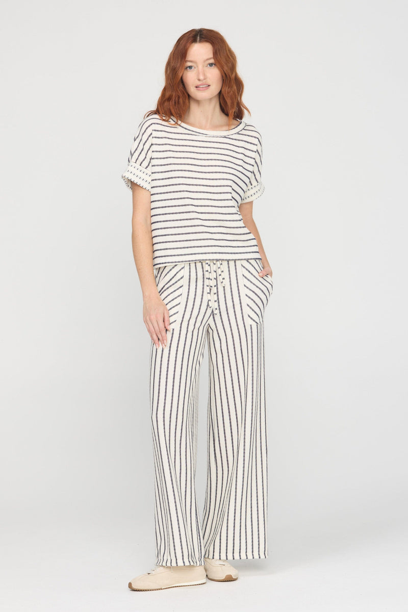 Zadie Ivory Striped Pant - Ivory Navy – PROJECT SOCIAL T