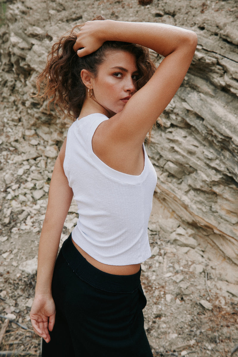 新品未使用 ロンハーマン　Bare Rib Tank Top ホワイト 新品未使用 ロンハーマン Bare Rib Tank Top ホワイト