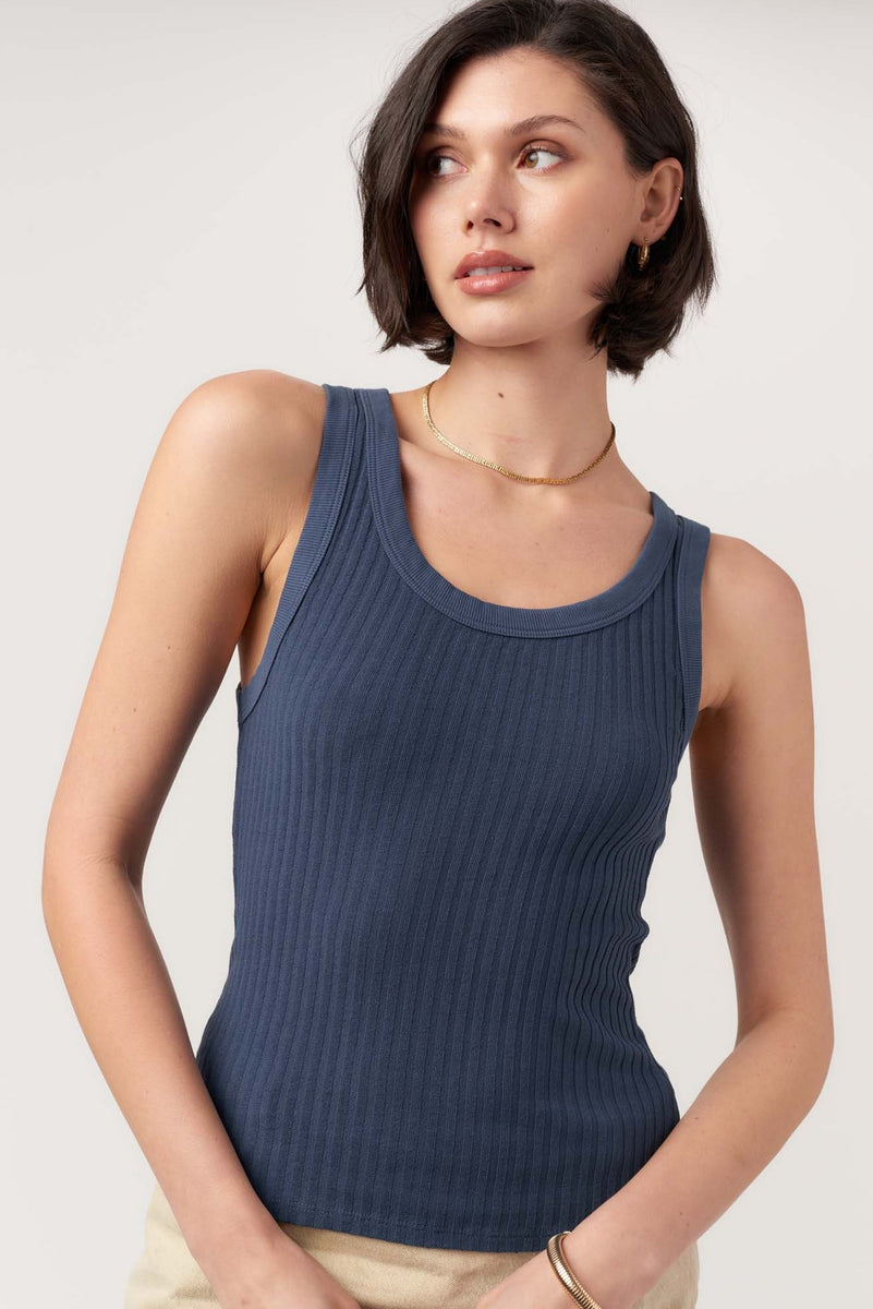 Cooper Sweater Rib Tank - Navy – PROJECT SOCIAL T