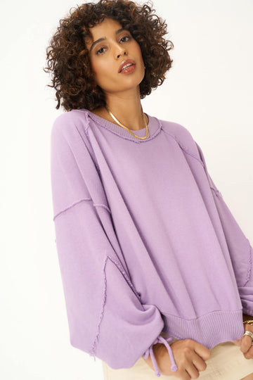 Idris Tie Sleeve Sweatshirt in Blooming Lilac