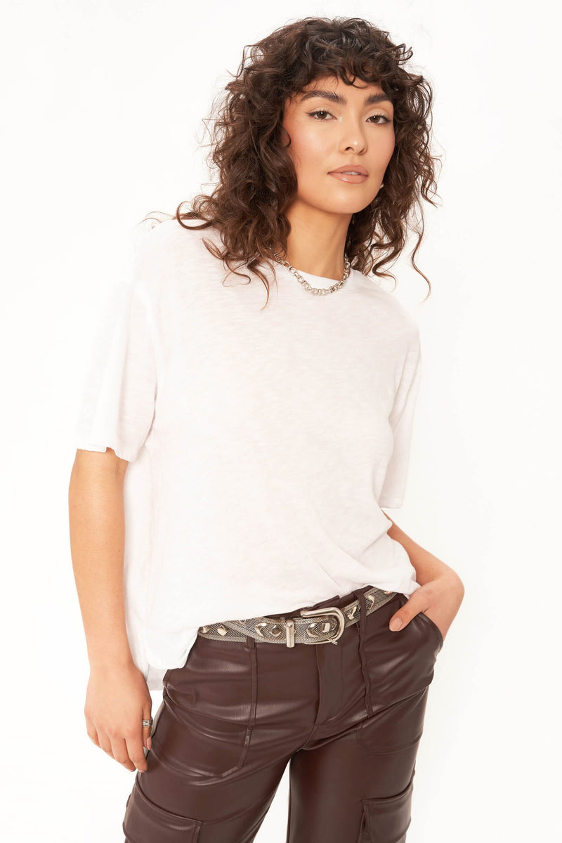 Lola Sheer Side Slit Relaxed Tee – PROJECT SOCIAL T