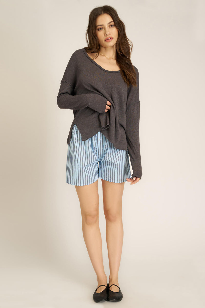 小物 SIMPLE PROJECT WRINKLED SLEEVES Cornell Burnout Rib Long Sleeve - Black – PROJECT SOCIAL T