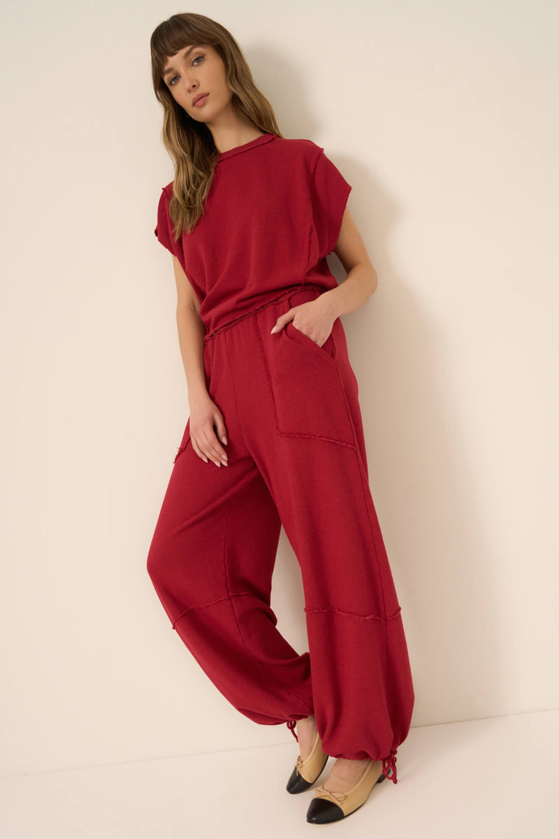 Mystic Terry Top - Red Currant – PROJECT SOCIAL T
