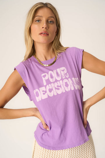 Pour Decisions Muscle Tank in Purple Magic