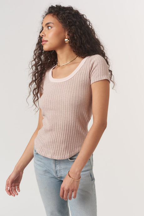 Julie Scoop Neck Sweater Rib Tee TEE Project Social T 