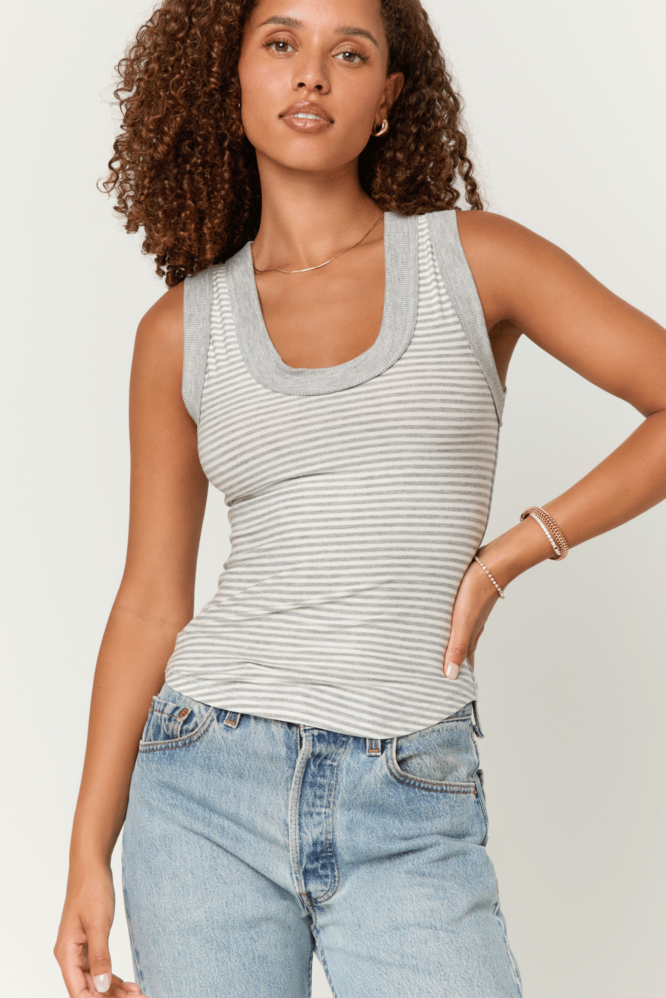 Hits Different Striped Ringer Tank - Black Stripe – PROJECT