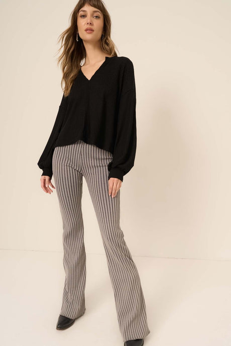 Vinessa Notch Neck Brushed Thermal Top LONG SLEEVE Project Social T 