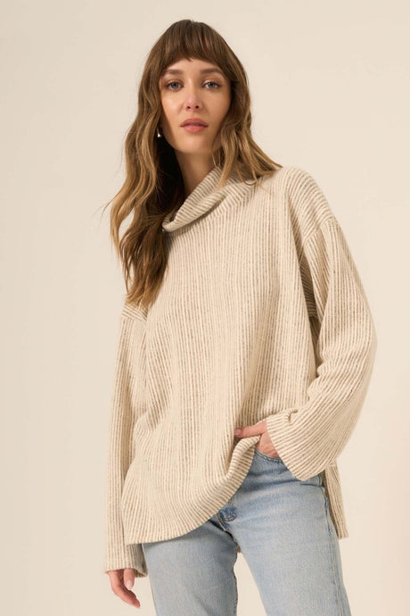 Juniper Brushed Funnel Neck Pullover LONG SLEEVE Project Social T 