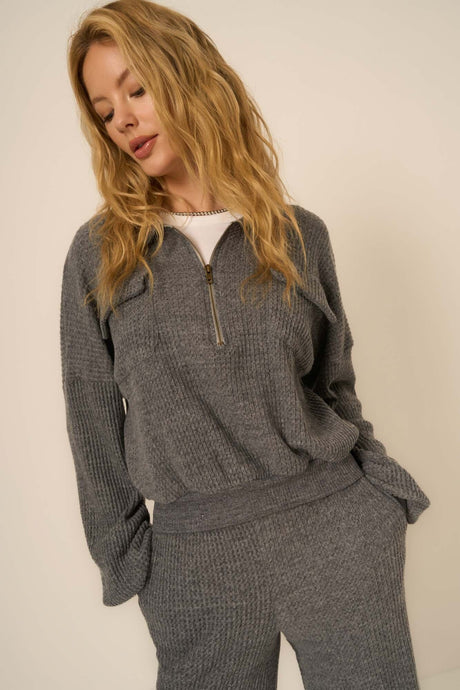 Sammie Brushed Thermal Half Zip LONG SLEEVE Project Social T 