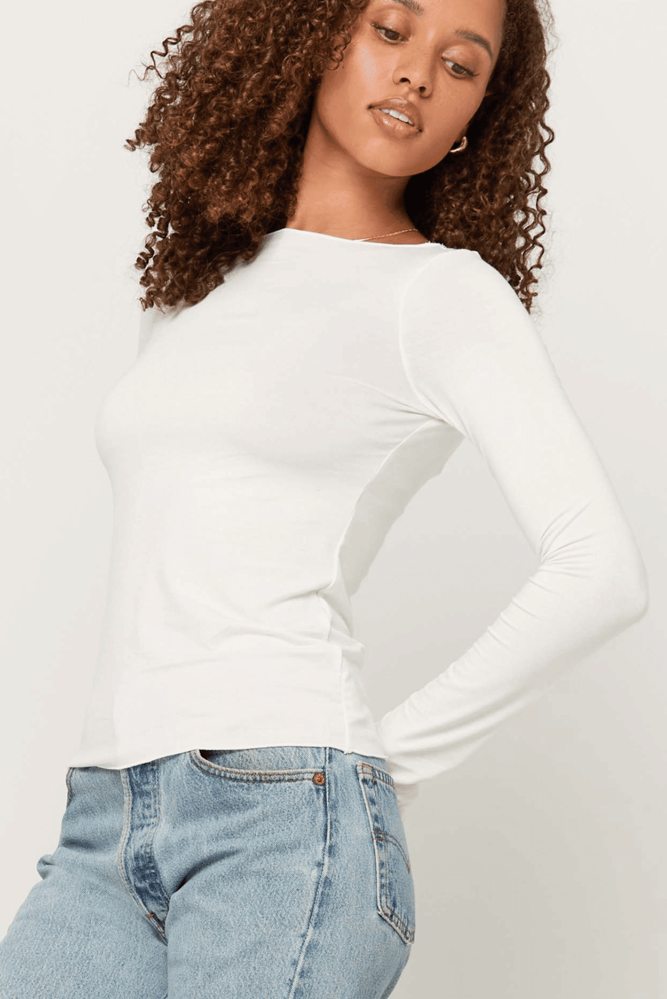 トップス drawdrawes Lace Boat Neck T-shirts white Vera Boat Neck Long Sleeve – PROJECT SOCIAL T