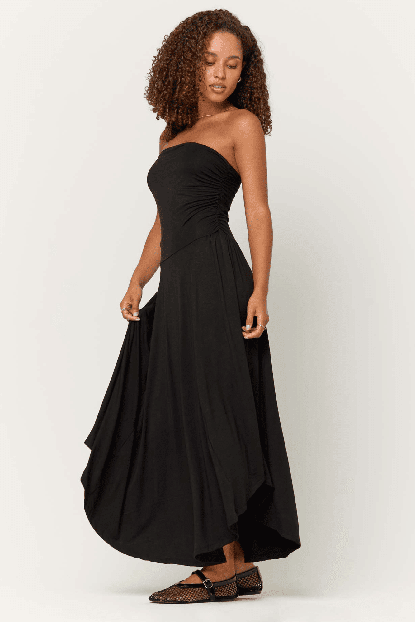 Goddess Strapless Shirred Dress PROJECT SOCIAL T Goddess Strapless Shirred Dress PROJECT SOCIAL T