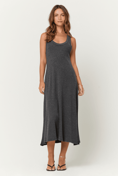 Yuma Scoop Neck Rib Tank Dress Black / L by Project Social T