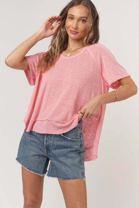 Lina Textured Scoop Neck Tee TEE Project Social T 