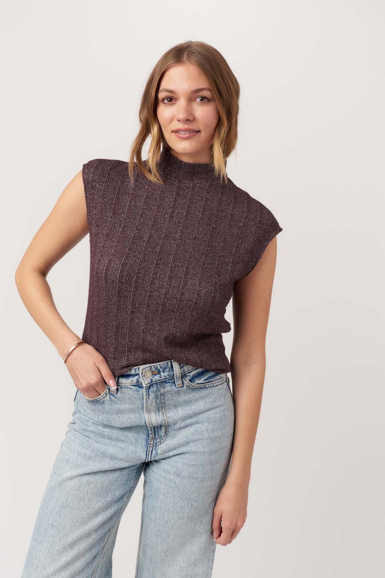 Enza Seamed Sweater Rib Mock Neck Tank – PROJECT SOCIAL T