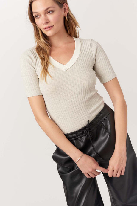 Brooks Heathered Elbow Sleeve V-Neck Tee TEE Project Social T 