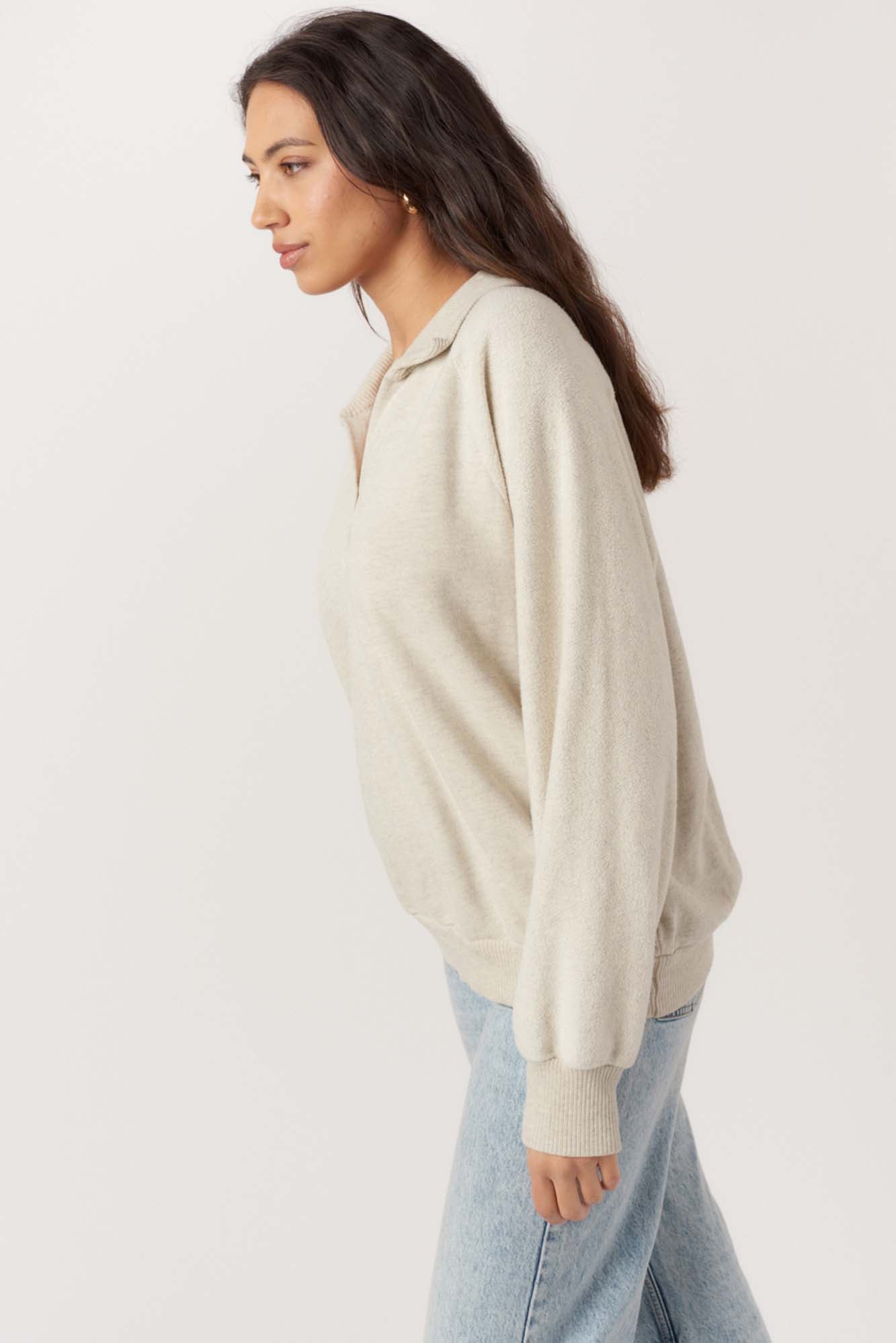 Sorais Collared Mesh Pullover - Oat – PROJECT SOCIAL T
