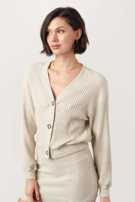 Heart Throb Button Front Sweater Rib Cardi CARDIGAN Project Social T 