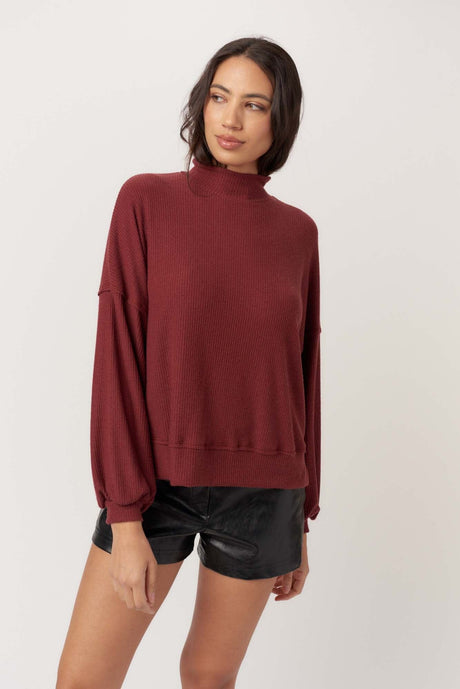 Becca Cozy Rib Funnel Neck LONG SLEEVE Project Social T 