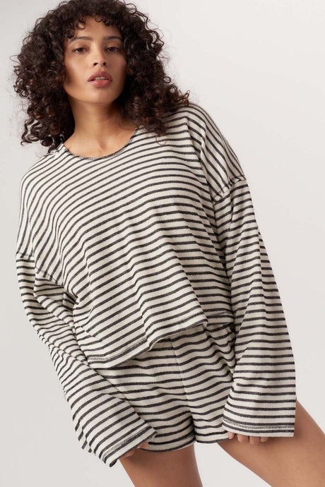 Hometown Textured Stripe Hoodie SWEATSHIRT Project Social T 