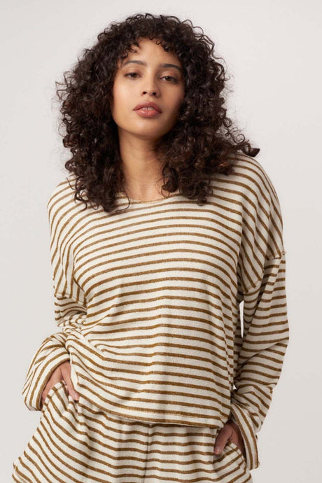 Hometown Textured Stripe Hoodie SWEATSHIRT Project Social T 