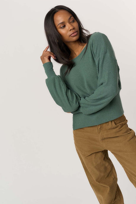 Sydney Brushed Rib Pullover LONG SLEEVE Project Social T 