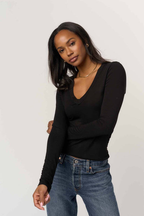Solace V-Neck Long Sleeve LONG SLEEVE Project Social T 