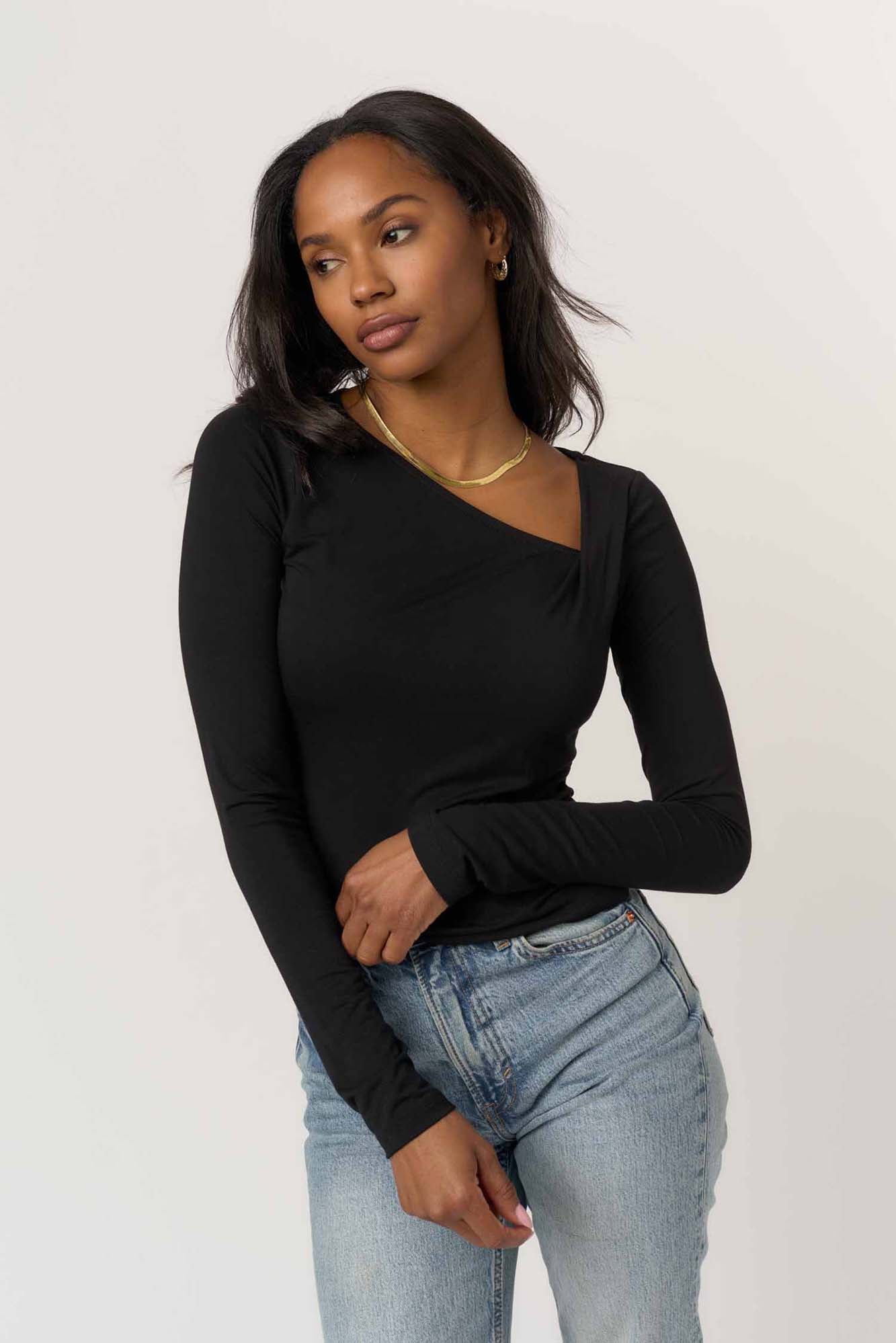 Serafina Layered Mesh Long Sleeve - Black – PROJECT SOCIAL T