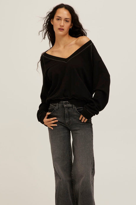 Cambridge Contrast Stitch V-Neck Sweatshirt SWEATSHIRT Project Social T 
