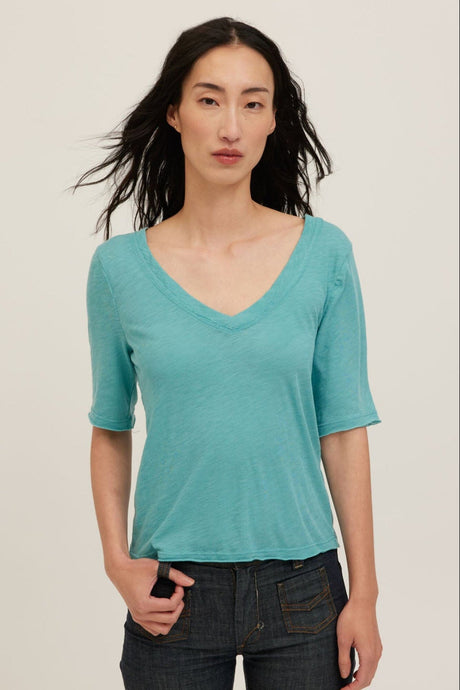 Jude V-Neck Elbow Sleeve Tee Tops Tee Project Social T 
