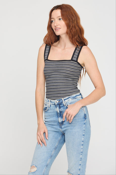 Bianca Striped Rib Tank Tops Tank Project Social T 