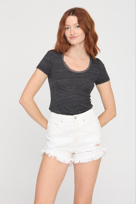 Ronny Mesh Trim Scoop Neck Tee Tops Tee Project Social T 