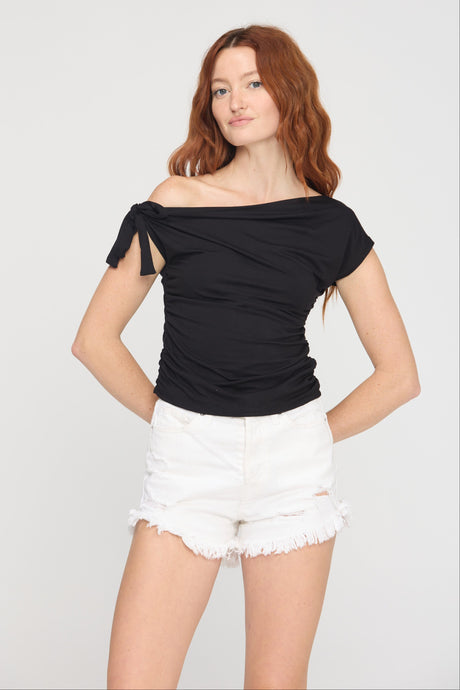 Yasmin Off Shoulder Tee Tops Short Sleeve Shirt Project Social T 