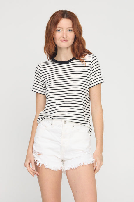 Nera Crew Neck Striped Tee Tops Tee Project Social T 