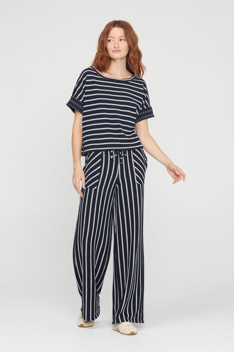 Zadie Navy Striped Pant Bottoms Pants Project Social T 
