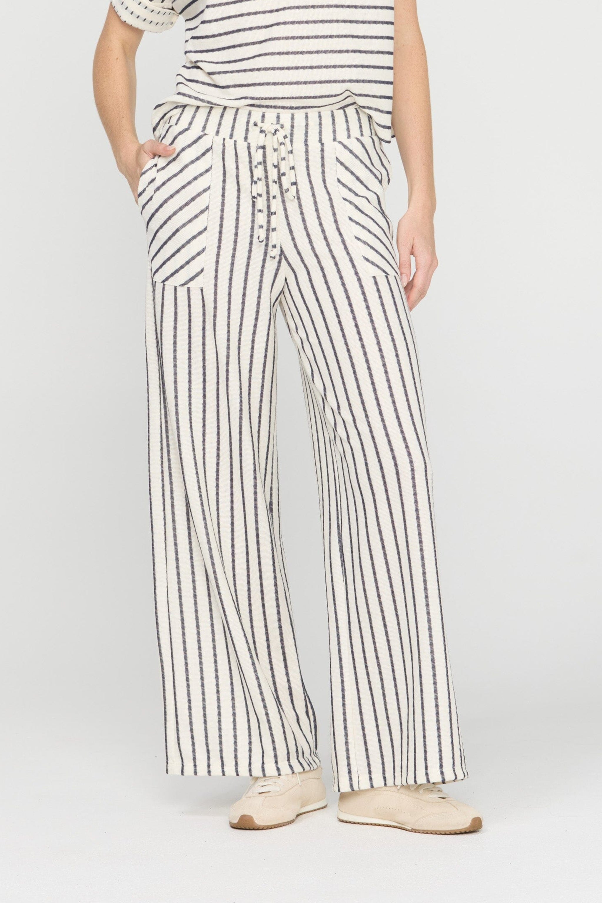 Zadie Ivory Striped Pant - Ivory Navy – PROJECT SOCIAL T