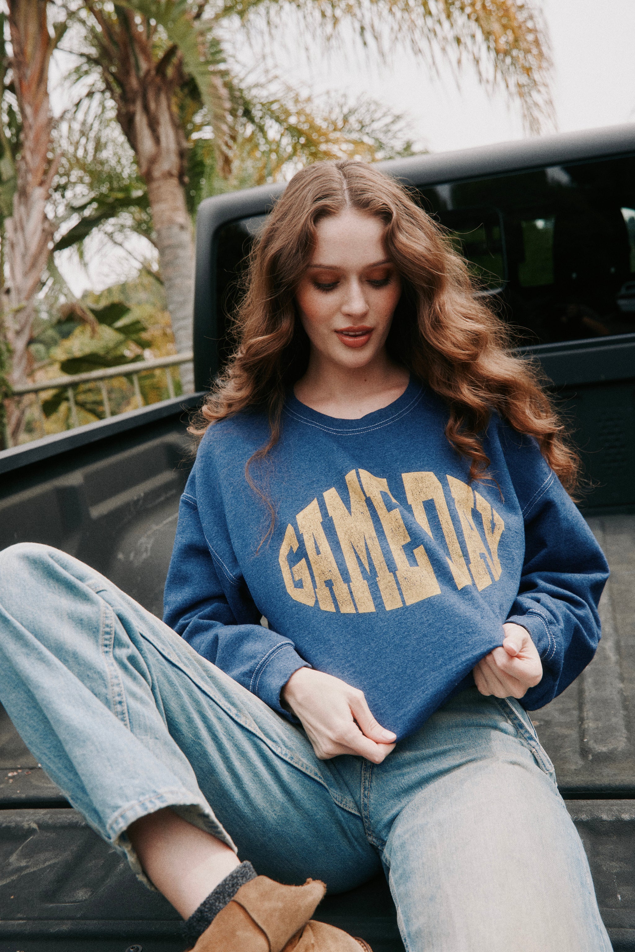 Football Sweatshirt - Heather Navy Nova – PROJECT SOCIAL T
