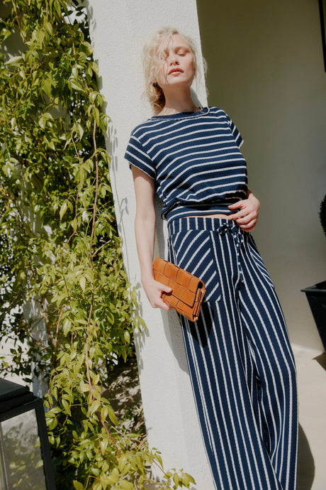 Osper Navy Textured Stripe Tee Tops Tee Project Social T 