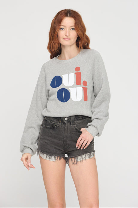 Oui Oui Shrunken Sweatshirt Outerwear Sweatshirt Graphic Project Social T 