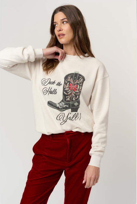 Deck The Halls Y'all Sweatshirt GRAPHICS Project Social T 