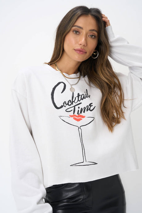 Cocktail Time Cropped Sweatshirt GRAPHICS Project Social T 