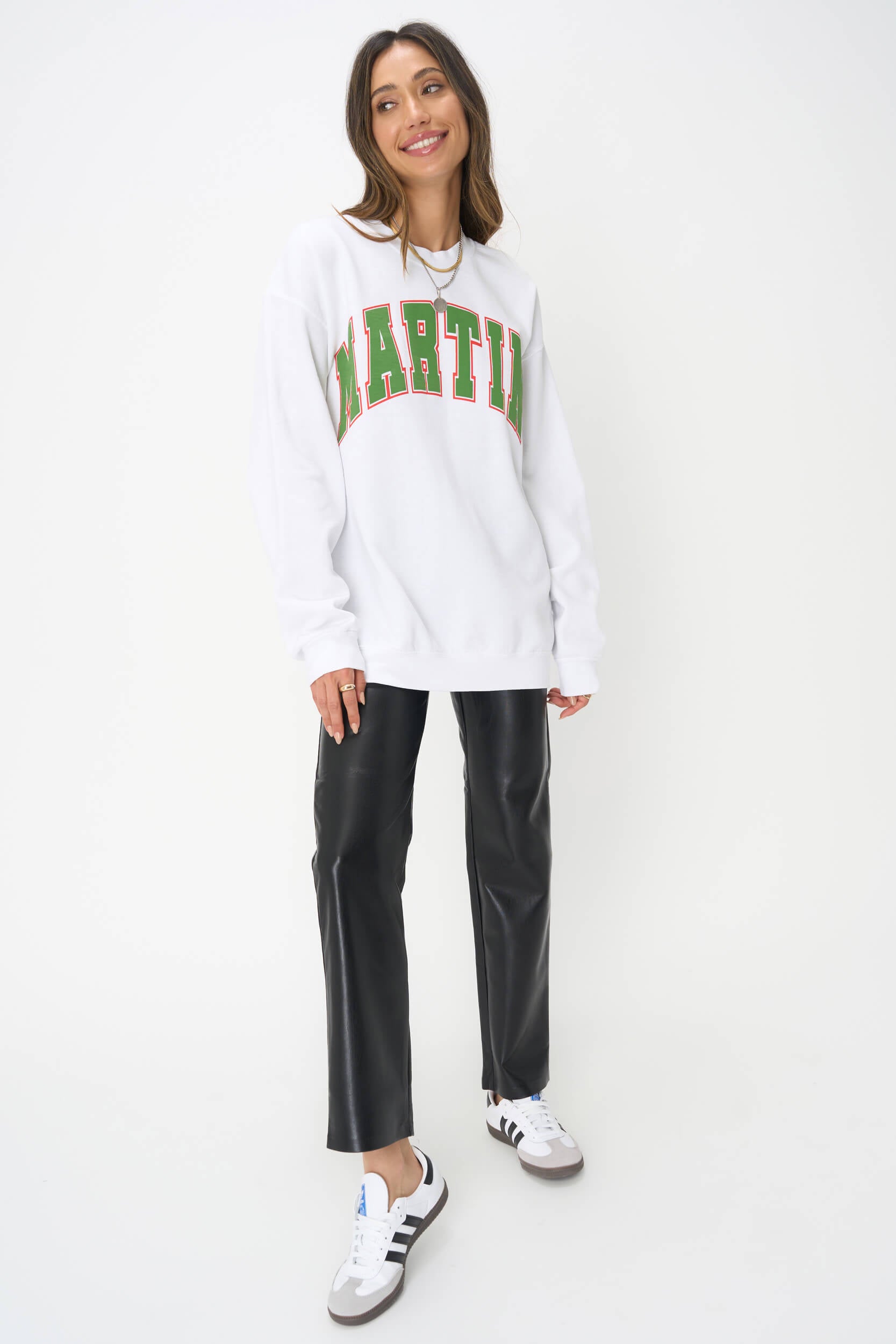 White and green on sale sweatshirt
