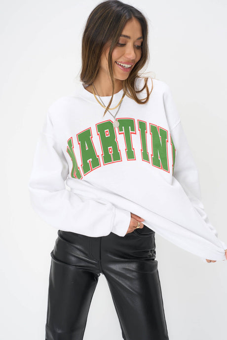 Martini Oversized Sweatshirt - White GRAPHICS Project Social T 