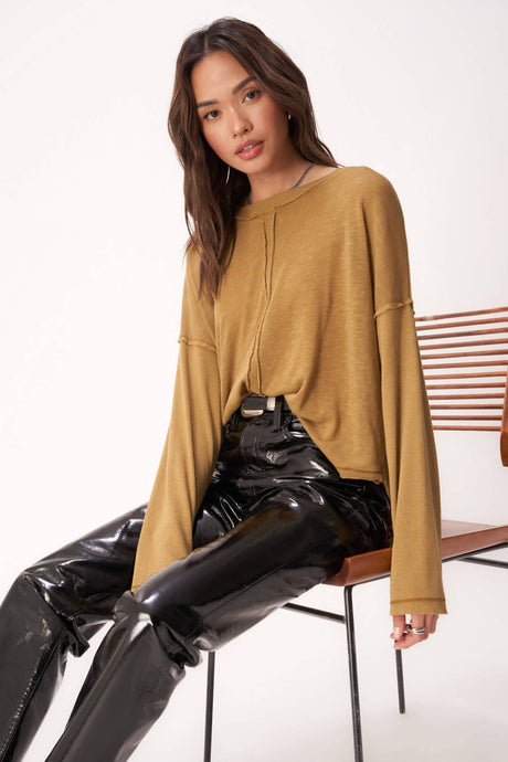 Ramina Seamed Textured Long Sleeve LONG SLEEVE Project Social T 
