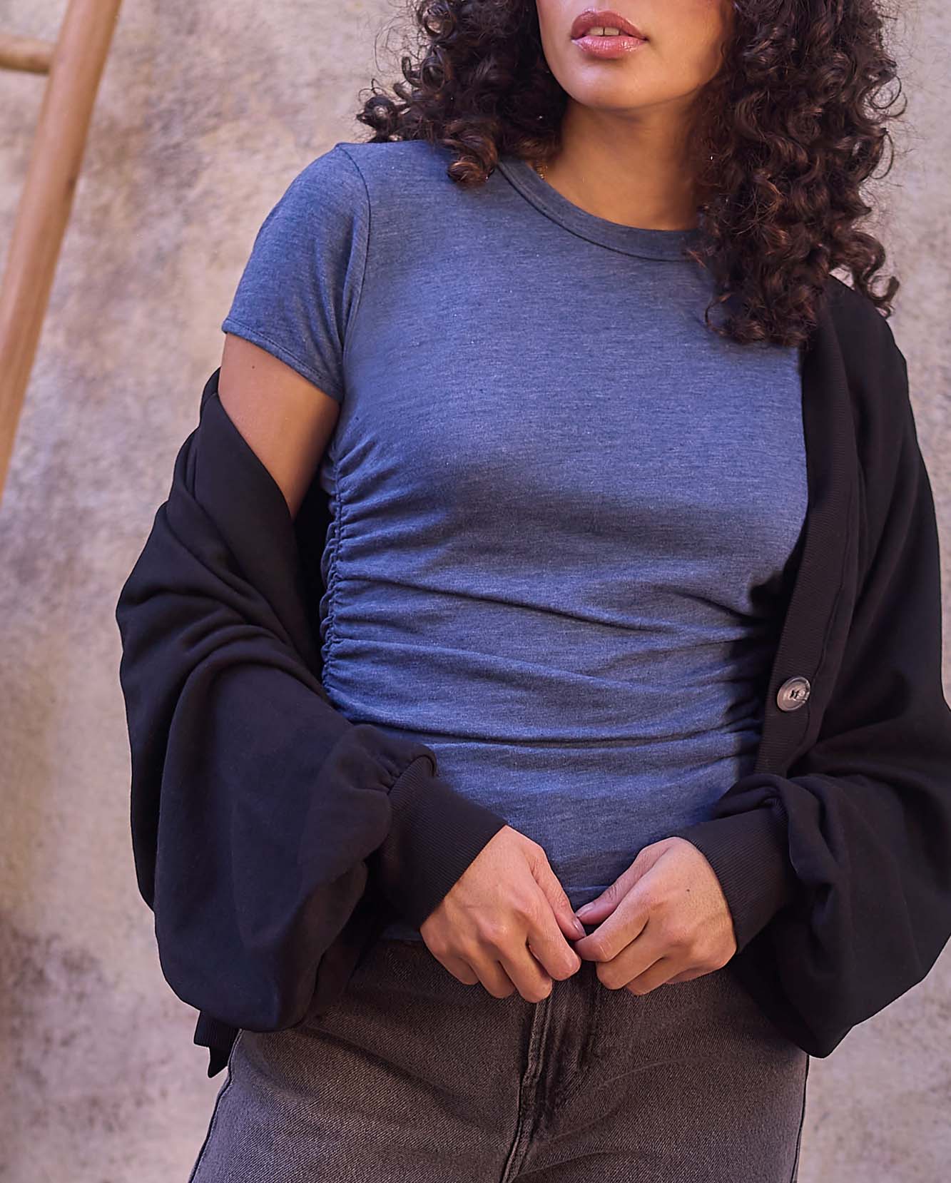 Izzie Ruched Baby Tee - White – PROJECT SOCIAL T